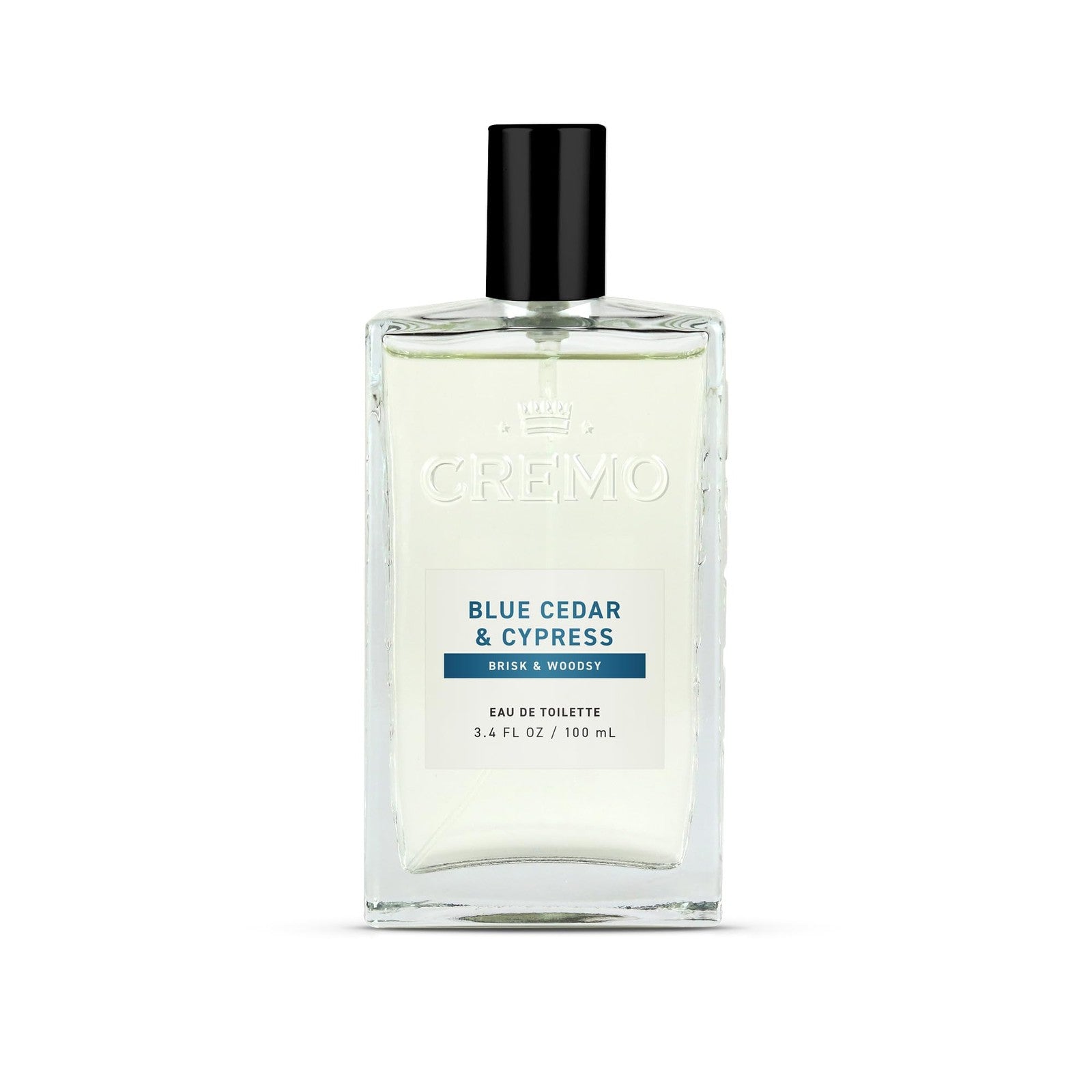 Cremo Blue Cedar & Cypress Cologne Spray, a Woodsy Scent with Notes of Lemon
