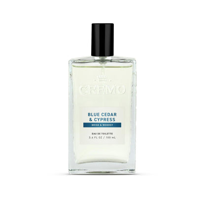 Cremo Blue Cedar & Cypress Cologne Spray, a Woodsy Scent with Notes of Lemon